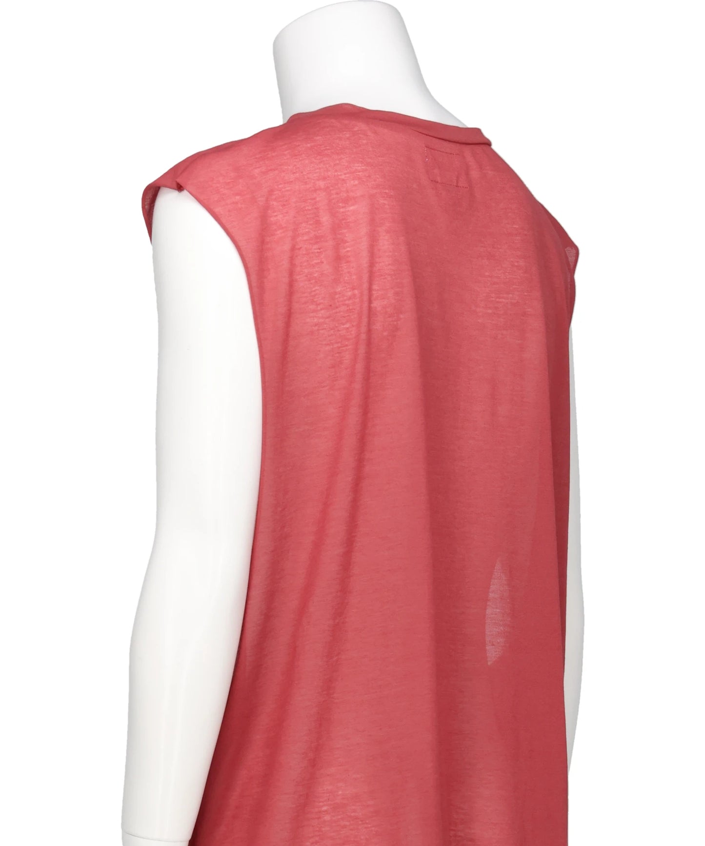 TYPOGRAPHY PRINT SHEER JERSEY SLEEVELESST-SHIRT