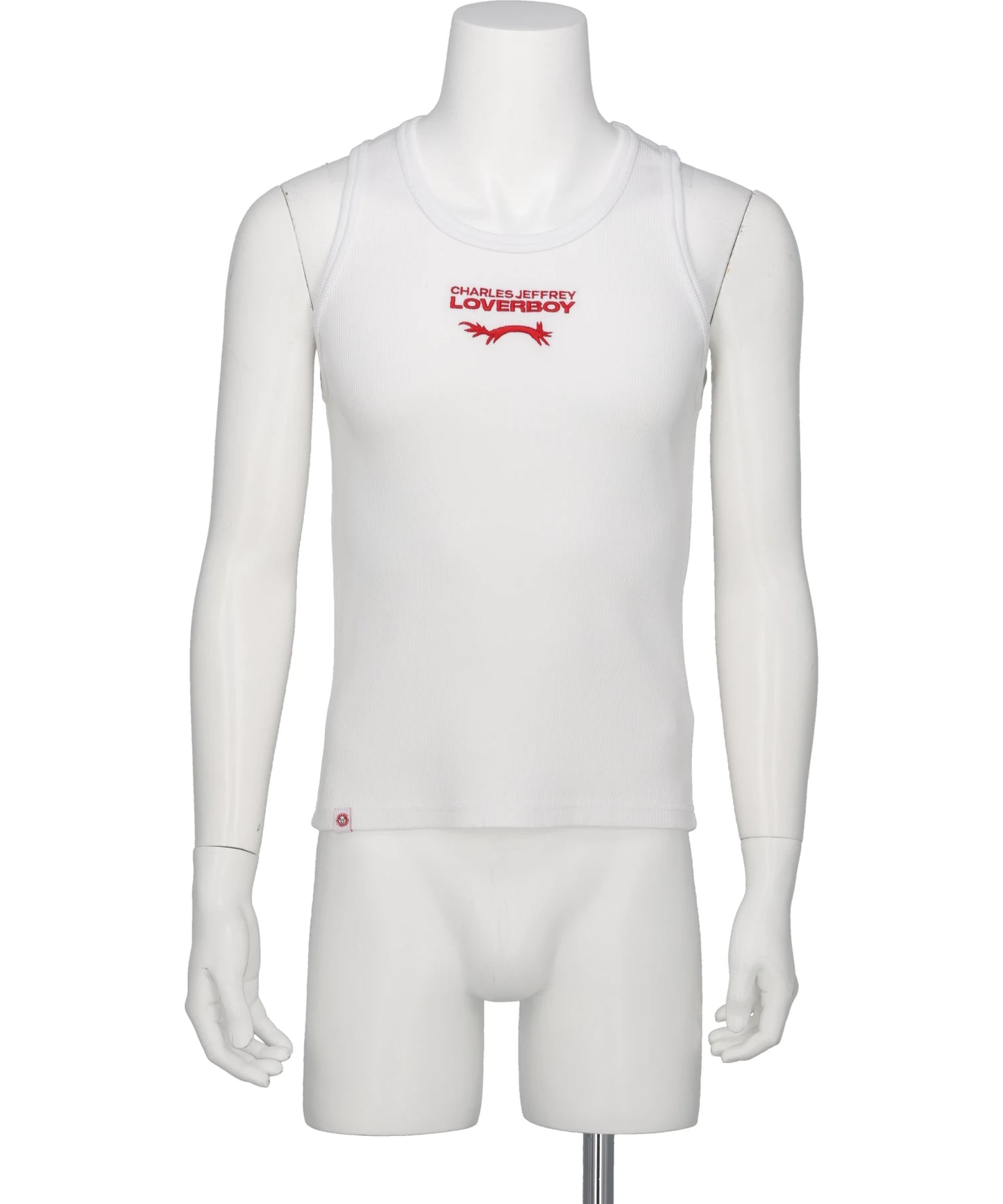 Charles Jeffrey LOVERBOY LOGO TANK TOP- WHITE AND RED WHT