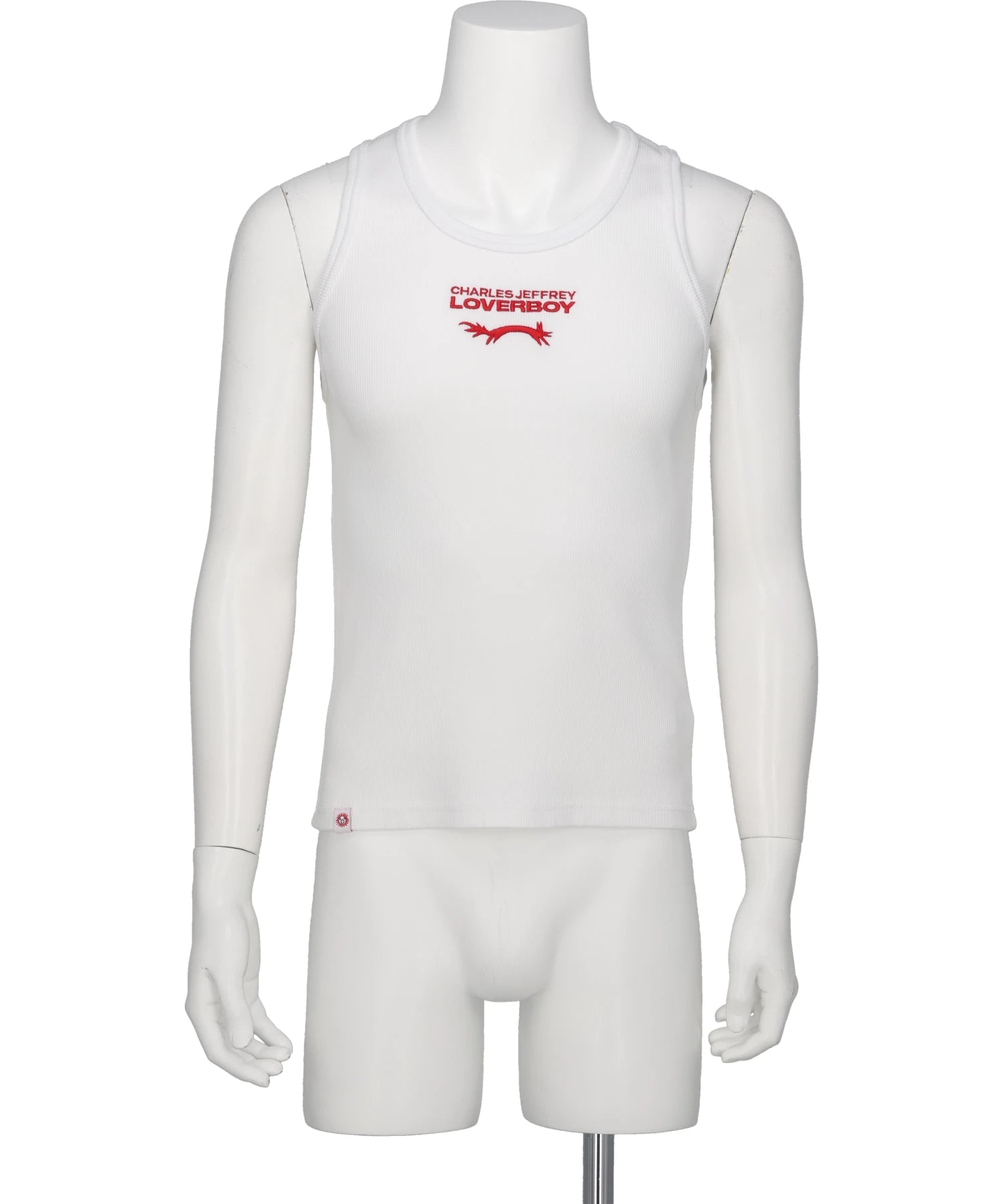 Charles Jeffrey LOVERBOY LOGO TANK TOP- WHITE AND RED WHT