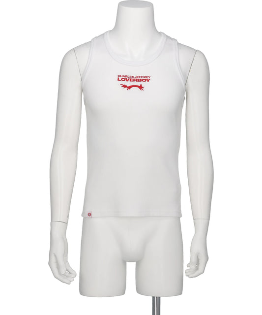 Charles Jeffrey LOVERBOY LOGO TANK TOP- WHITE AND RED WHT