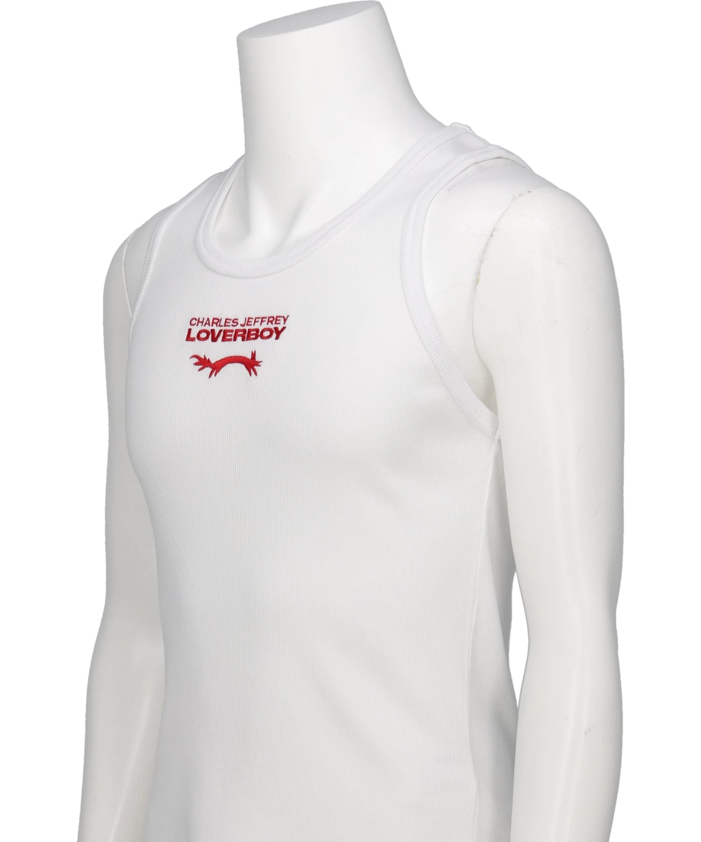 LOGO TANK TOP- WHITE AND RED WHT