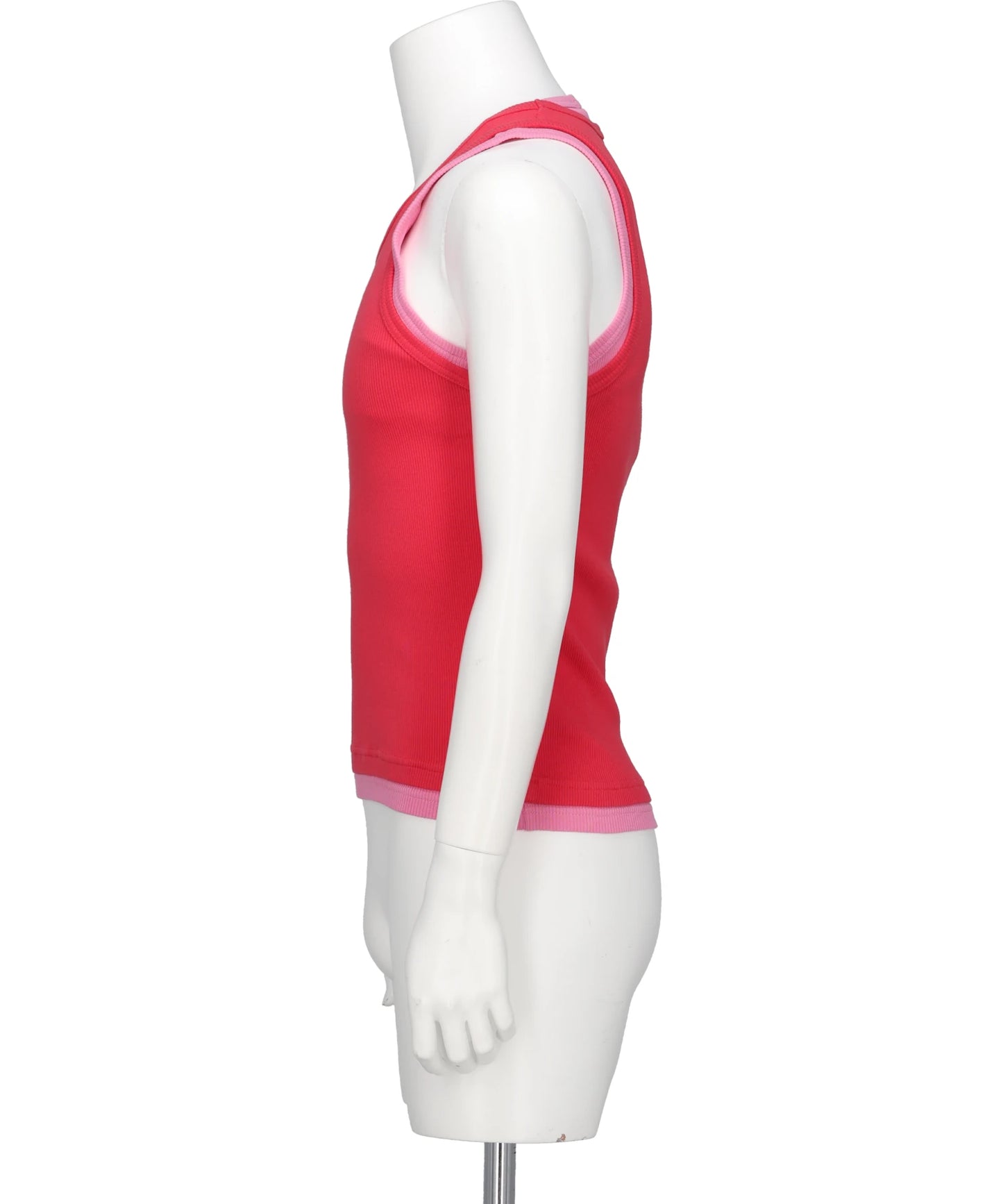DOUBLE LOGO TANK TOP- CORAL+PINK RED