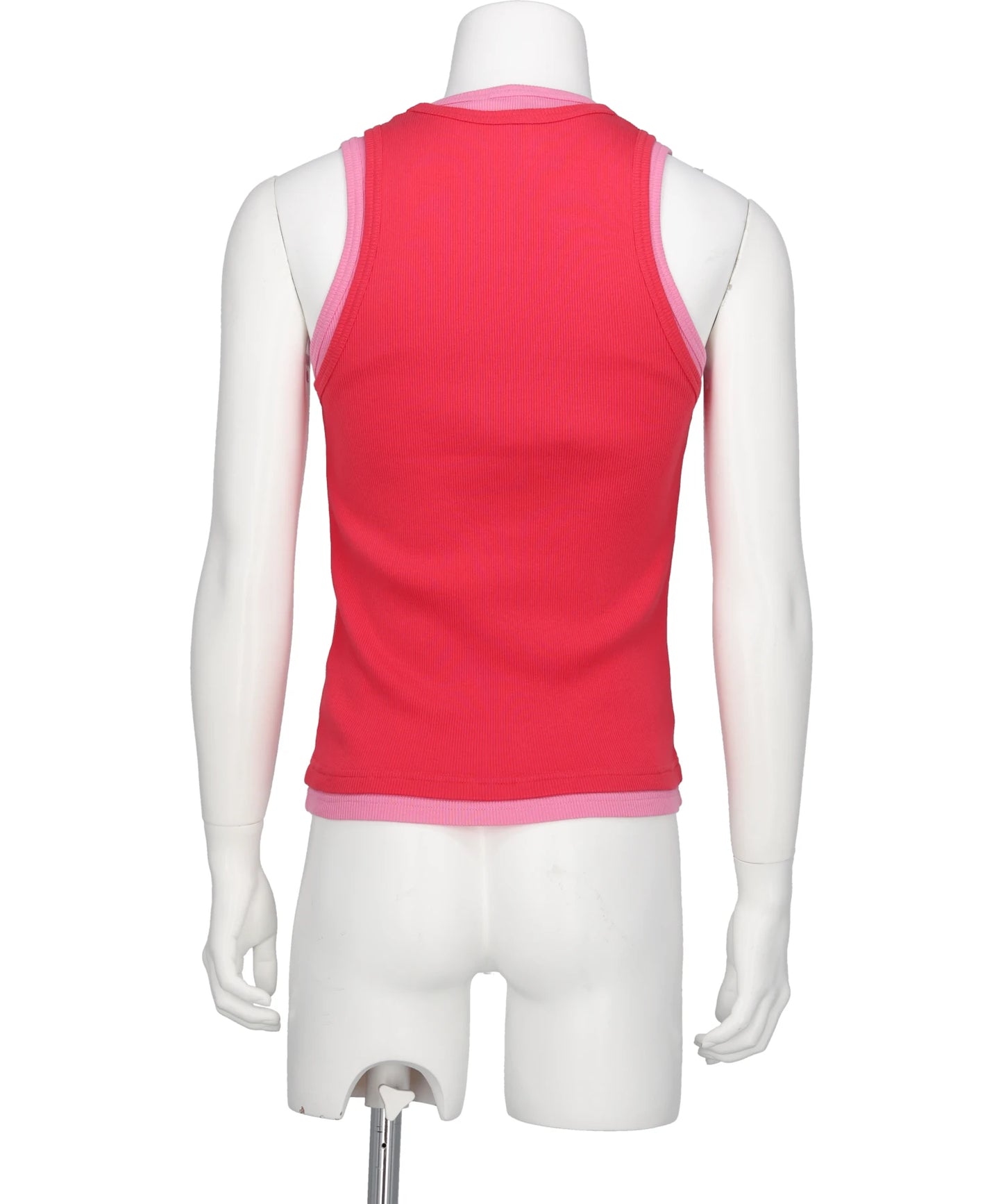 DOUBLE LOGO TANK TOP- CORAL+PINK RED