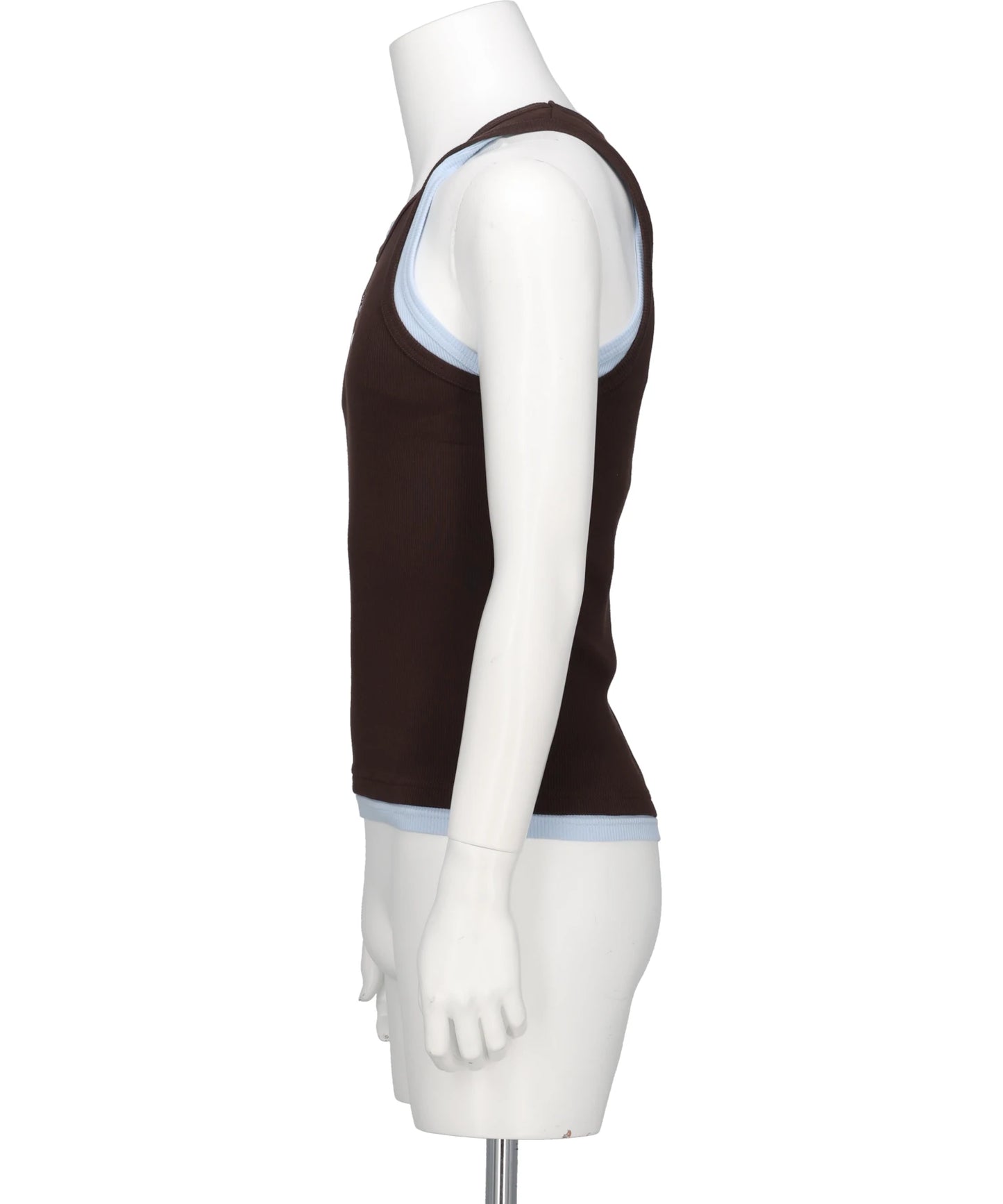 DOUBLE LOGO TANK TOP- BROWN+LIGHT BLUE BRW