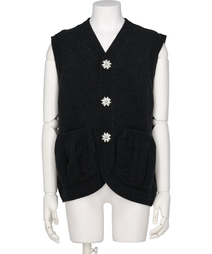 Simone Rocha(シモーンロシャ)KNIT VEST W/ PEARL BUTTONS