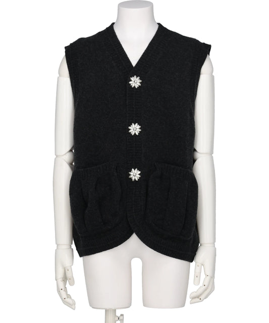 Simone Rocha(シモーンロシャ)KNIT VEST W/ PEARL BUTTONS