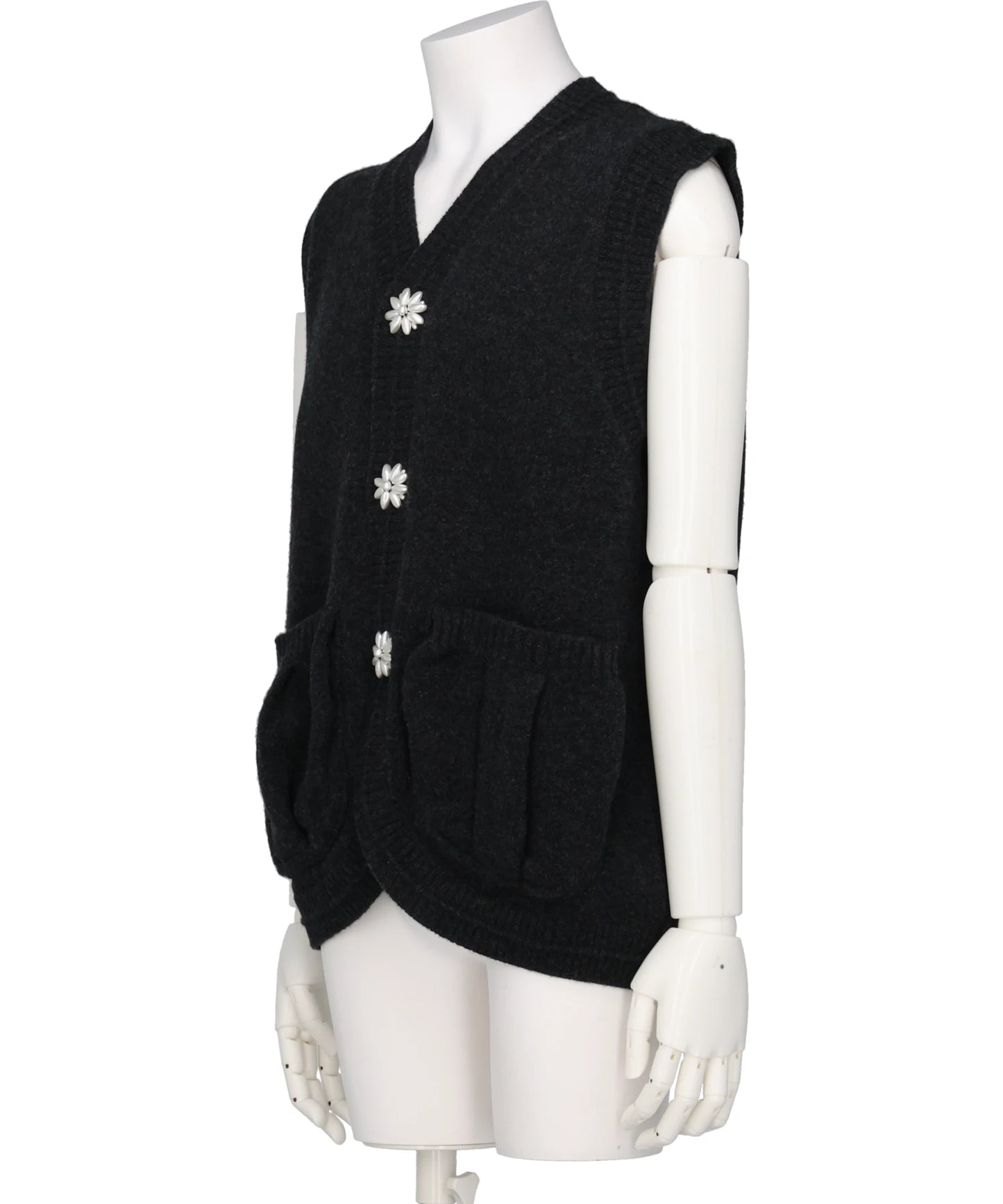 KNIT VEST W/ PEARL BUTTONS