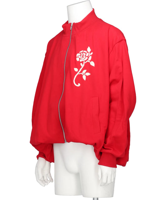 HANDEMBROIDERED BALLOON JERSEYZIP-UPTOP