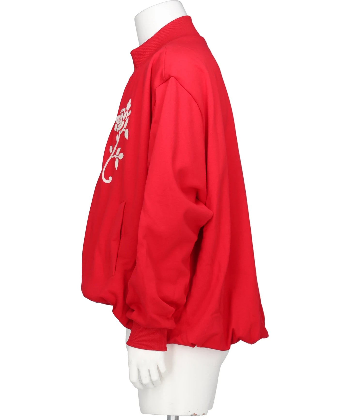 HANDEMBROIDERED BALLOON JERSEYZIP-UPTOP
