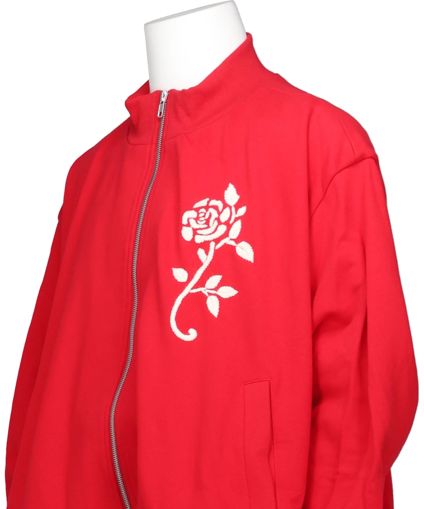 HANDEMBROIDERED BALLOON JERSEYZIP-UPTOP