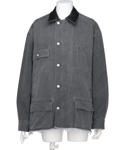 COTTON CUT-OFF COVERALL JACKET