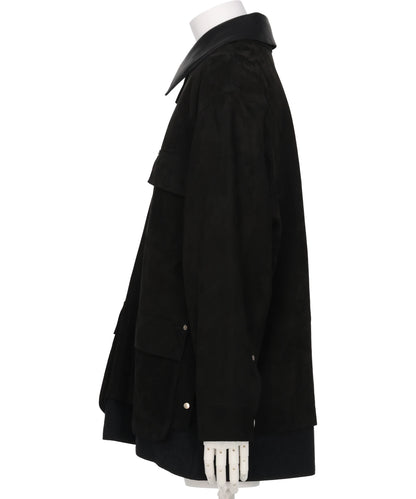 NUBACK LEATHER COVERALL JACKET