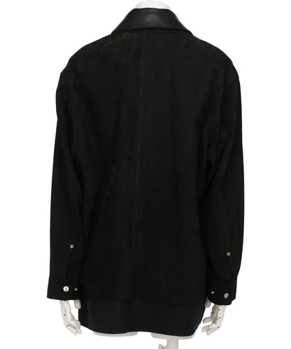 NUBACK LEATHER COVERALL JACKET