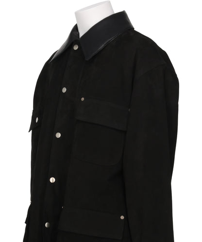 NUBACK LEATHER COVERALL JACKET