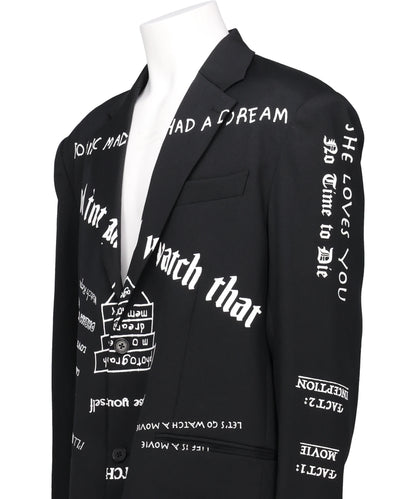 "TATTOO" PRINTED TAILORED JACKET