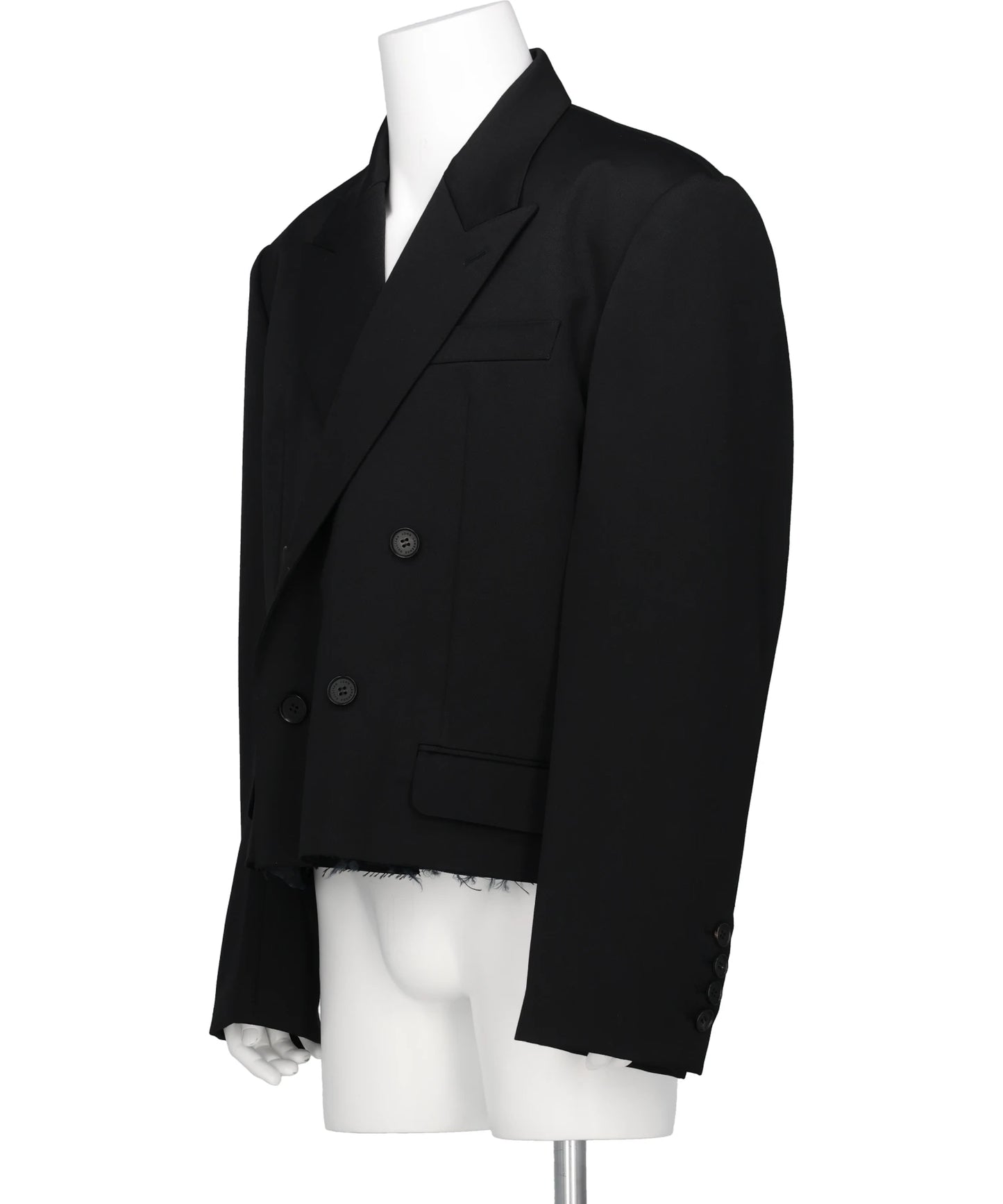 WOOL GABARDINE CUT-OFF SPENCER JACKET