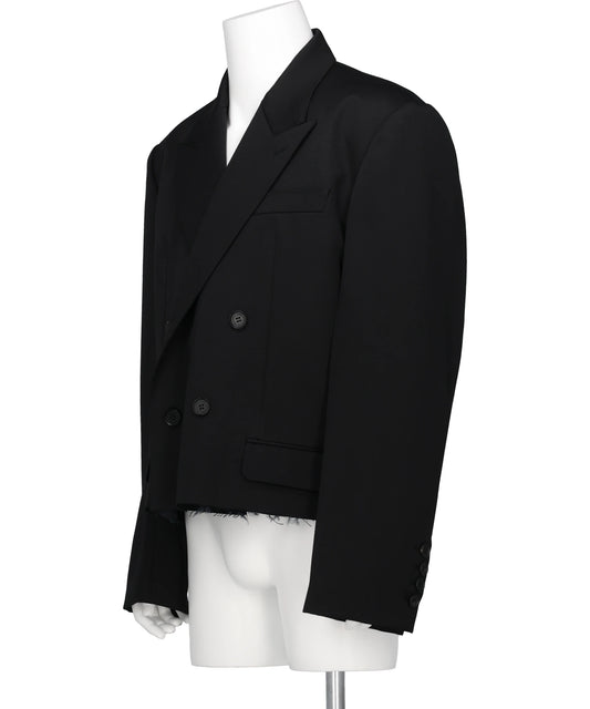WOOL GABARDINE CUT-OFF SPENCER JACKET