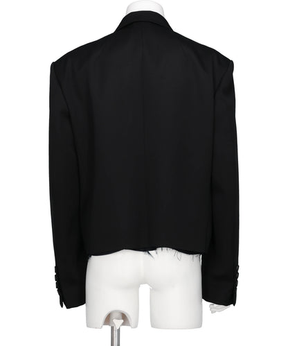 WOOL GABARDINE CUT-OFF SPENCER JACKET