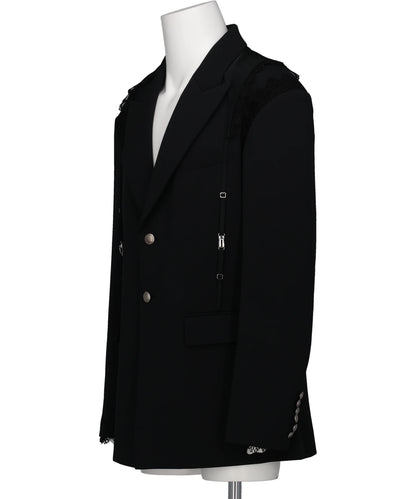 GARTER COLLAR PEAKED LAPEL JACKET