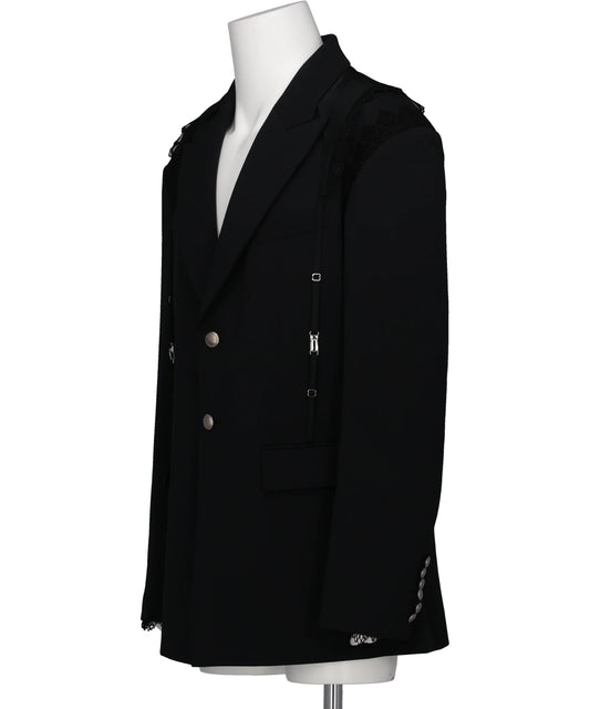GARTER COLLAR PEAKED LAPEL JACKET