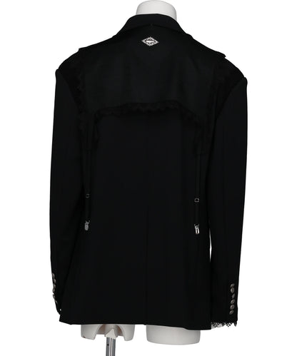 GARTER COLLAR PEAKED LAPEL JACKET