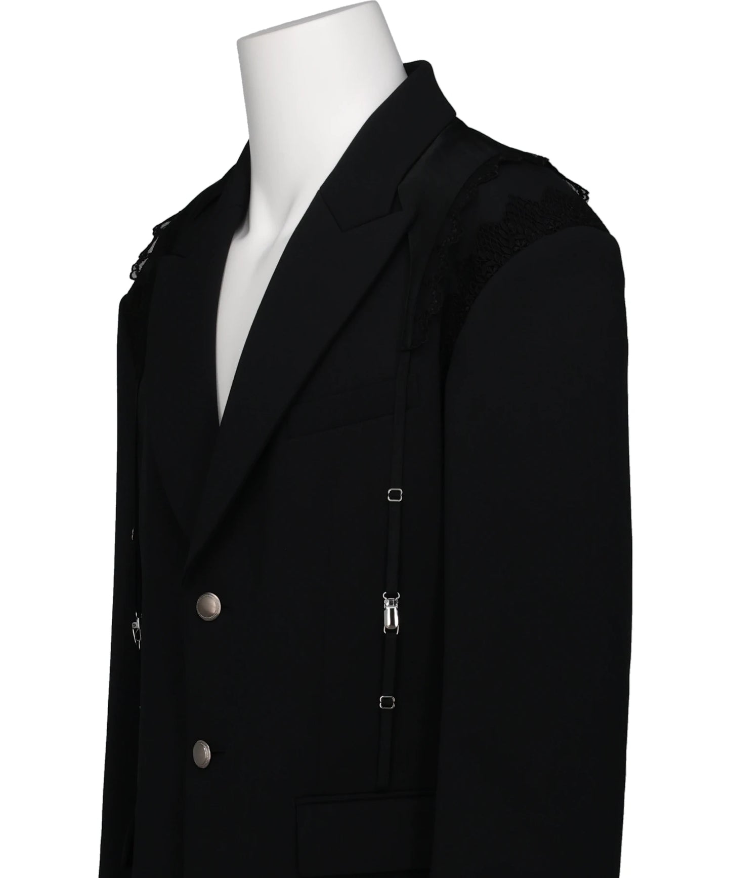 GARTER COLLAR PEAKED LAPEL JACKET