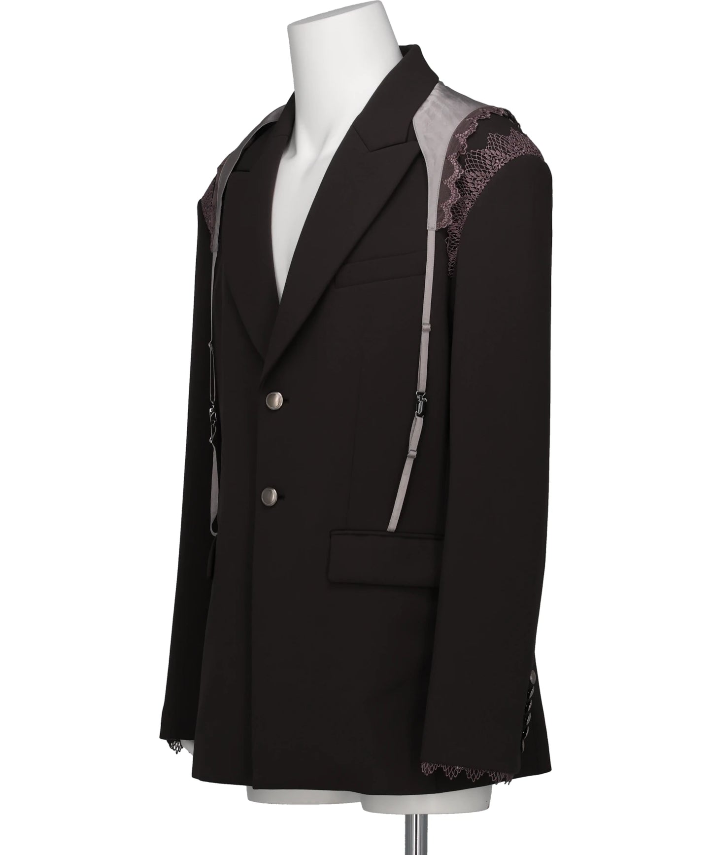 GARTER COLLAR PEAKED LAPEL JACKET