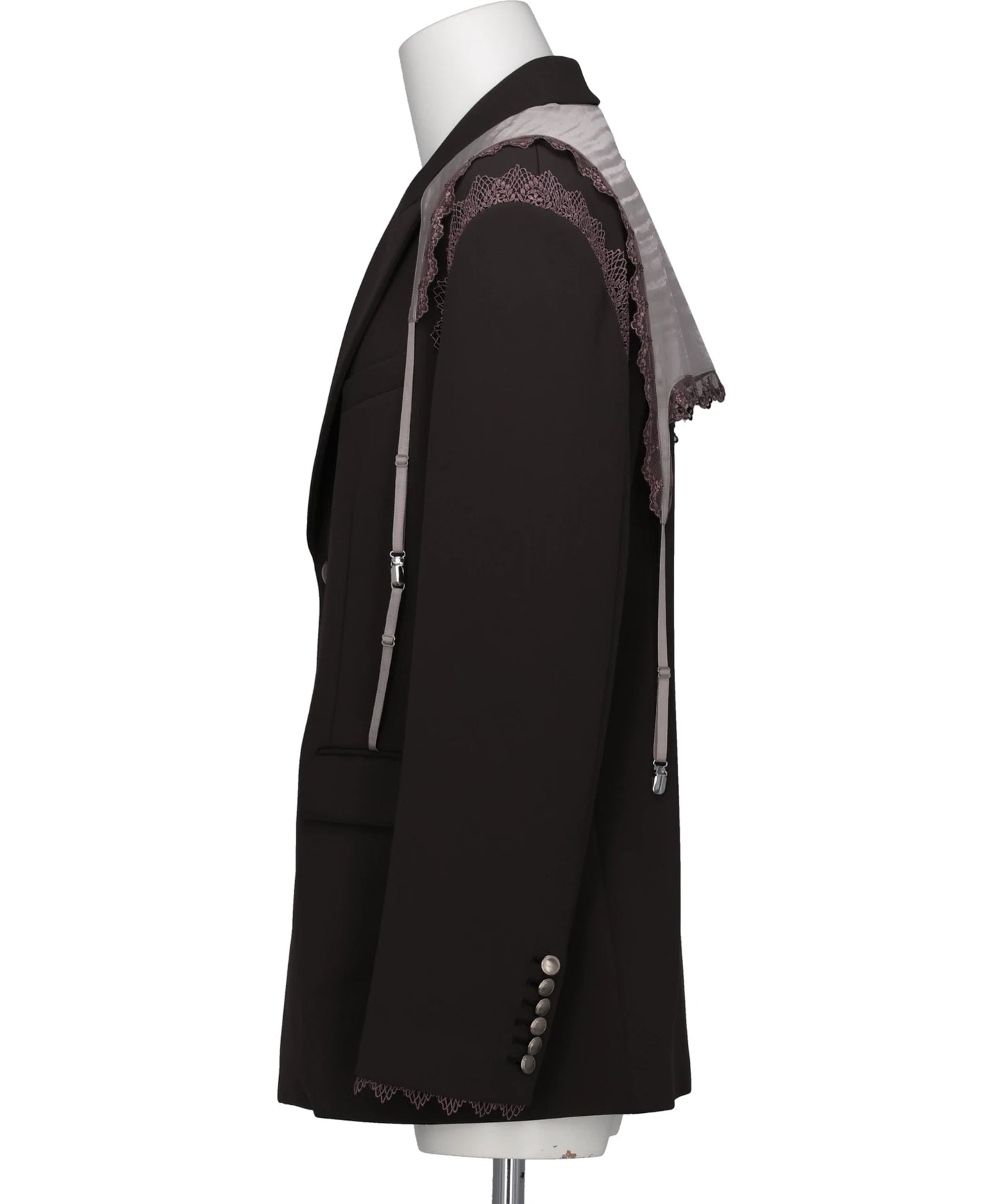 GARTER COLLAR PEAKED LAPEL JACKET