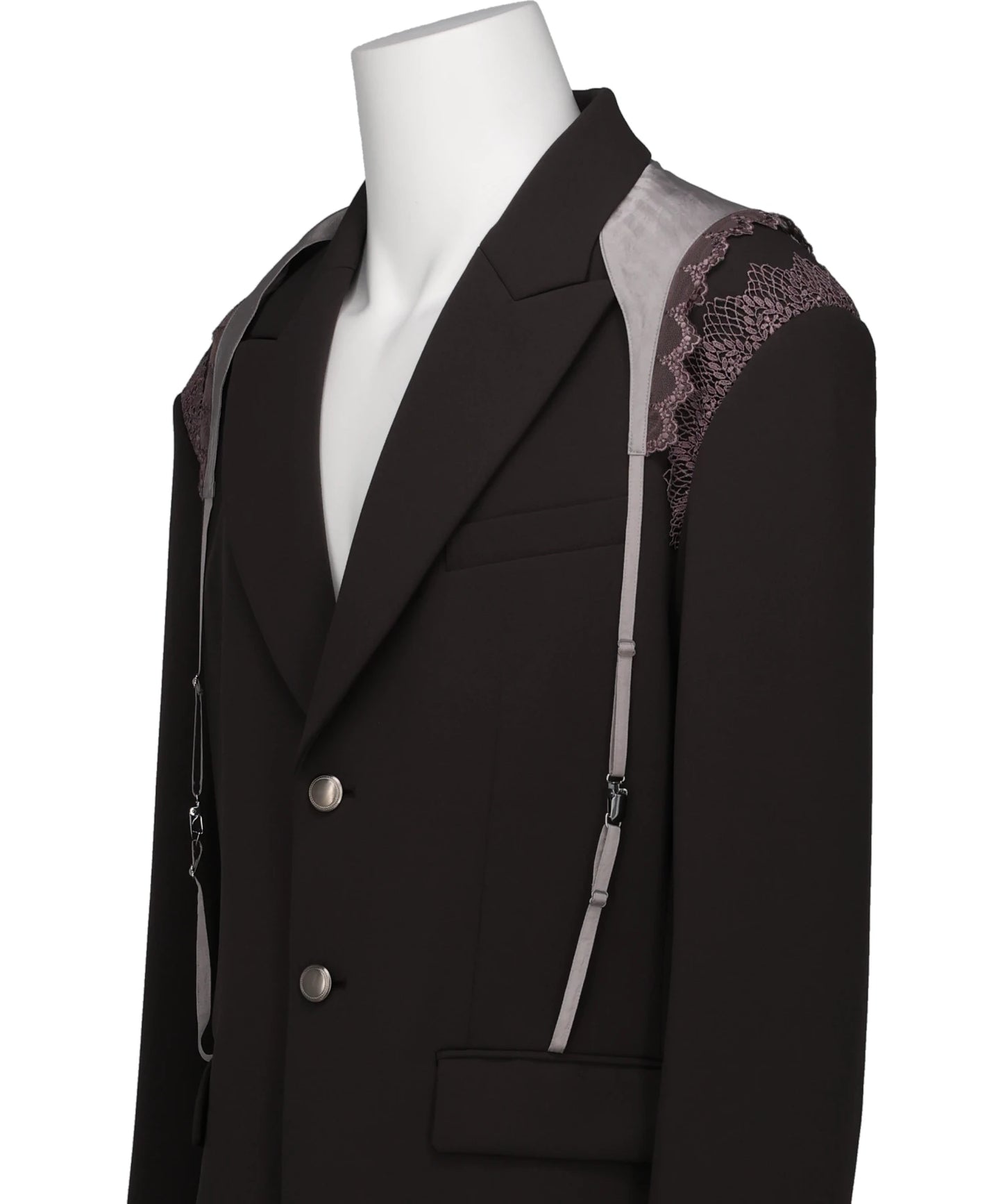 GARTER COLLAR PEAKED LAPEL JACKET
