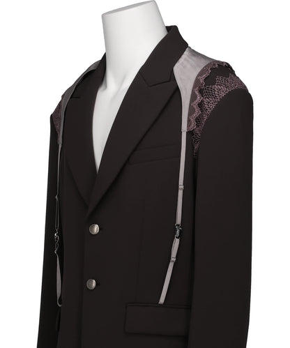GARTER COLLAR PEAKED LAPEL JACKET