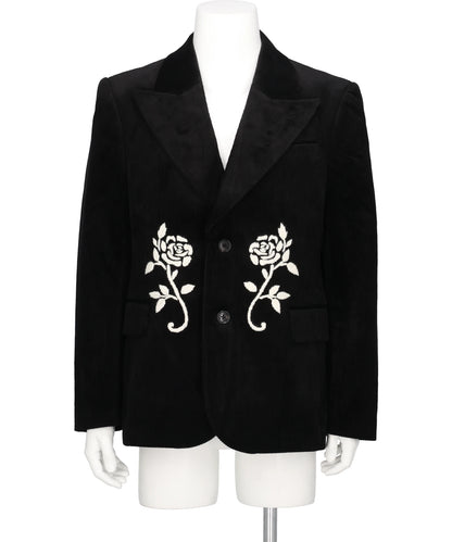 HAND-EMBROIDERED CORDUROY BLAZER