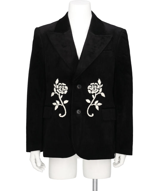 HAND-EMBROIDERED CORDUROY BLAZER