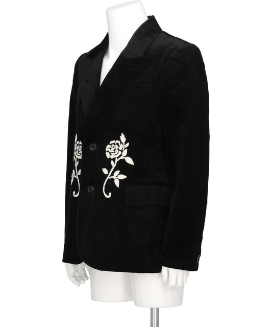 HAND-EMBROIDERED CORDUROY BLAZER