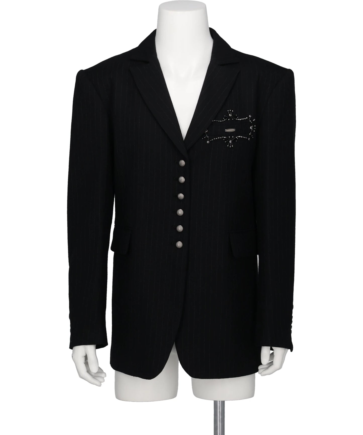 tanakadaisuke METAL EMBROIDERY STRIPE WOOL JACKET