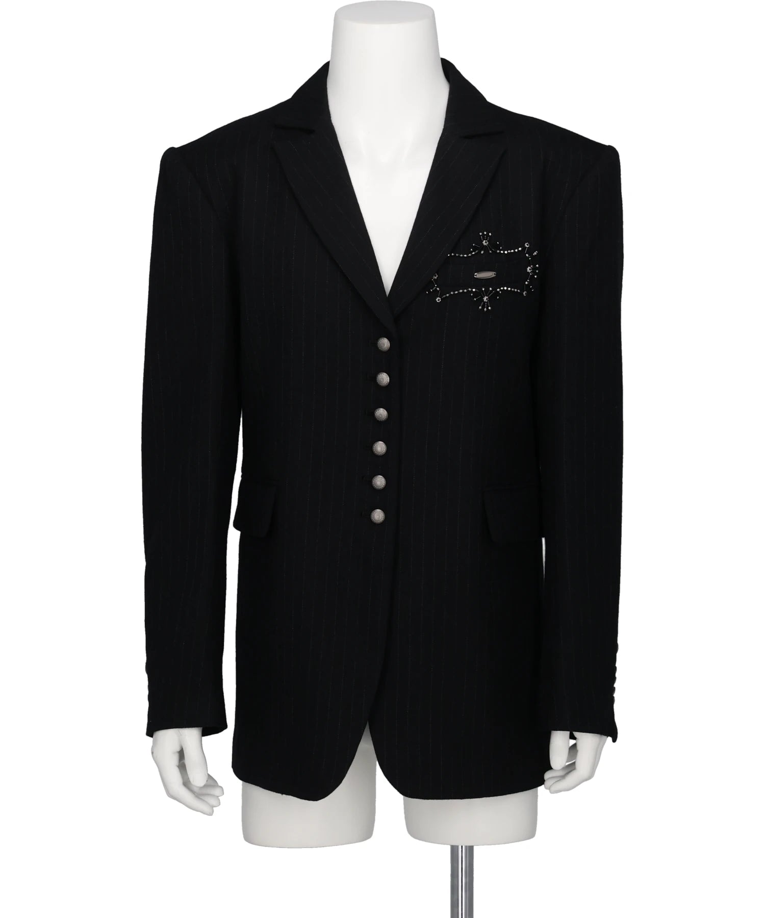 tanakadaisuke METAL EMBROIDERY STRIPE WOOL JACKET