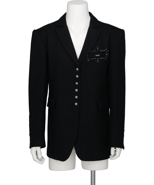 tanakadaisuke METAL EMBROIDERY STRIPE WOOL JACKET