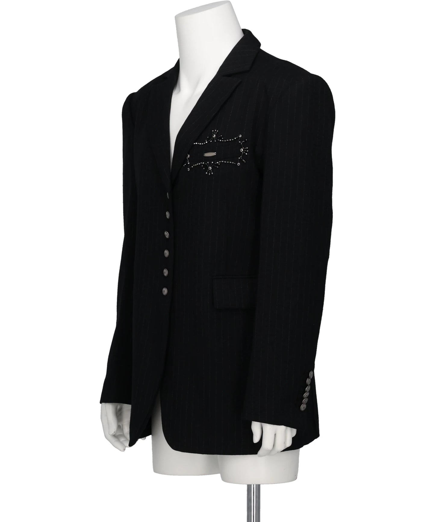 METAL EMBROIDERY STRIPE WOOL JACKET
