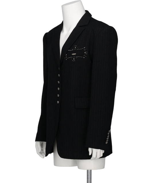 METAL EMBROIDERY STRIPE WOOL JACKET
