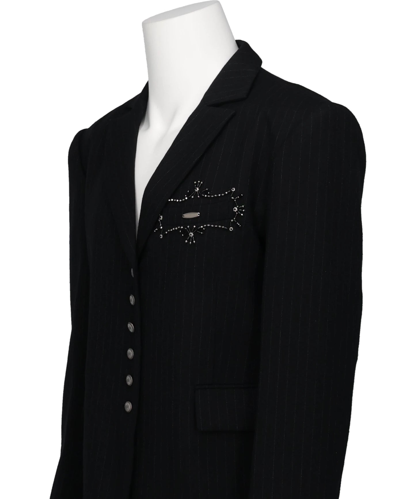 METAL EMBROIDERY STRIPE WOOL JACKET