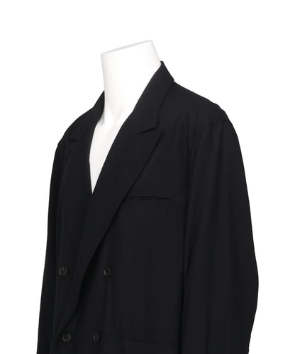RAYON POLYESTER BRUSHED TWILL RELAXED DOUBLE BREASTED BLAZER