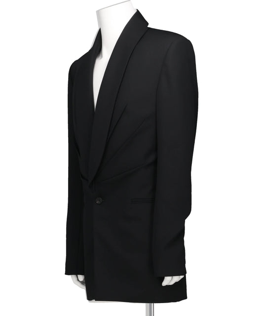 PLEATED SHAWL COLLAR JACKET