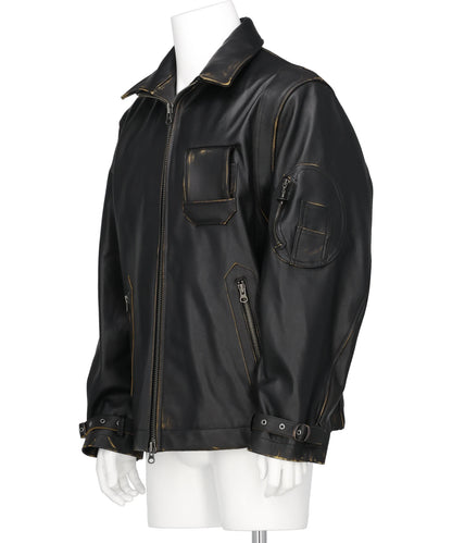 MILLITARY LEATHER FLIGHT JACKET