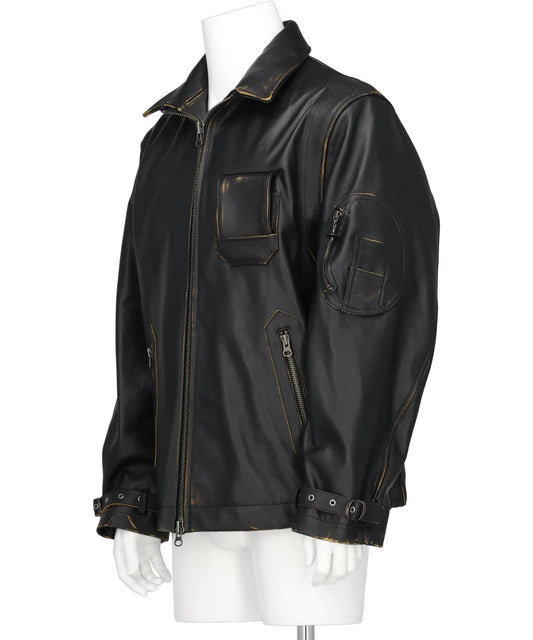 MILLITARY LEATHER FLIGHT JACKET