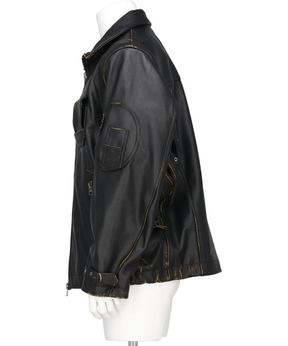 MILLITARY LEATHER FLIGHT JACKET