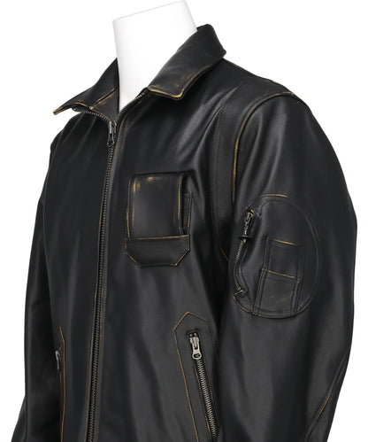 MILLITARY LEATHER FLIGHT JACKET