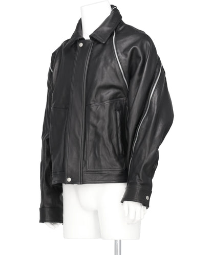 FILLETED ZIP LEATHER JACKET