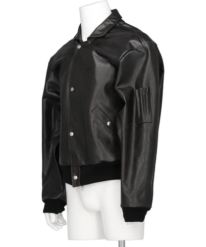 CRACKED LEATHER FLIGHT JACKET