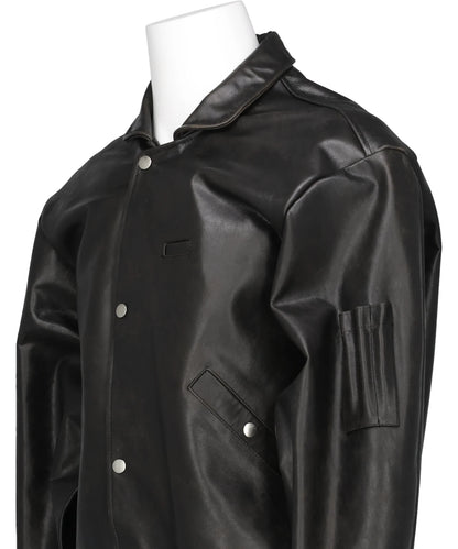 CRACKED LEATHER FLIGHT JACKET