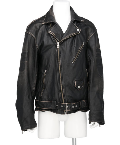 KAMIYA(カミヤ)DISTRESSED LEATHER BIKER JACKET