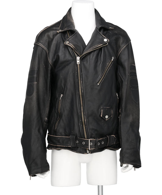 KAMIYA(カミヤ)DISTRESSED LEATHER BIKER JACKET